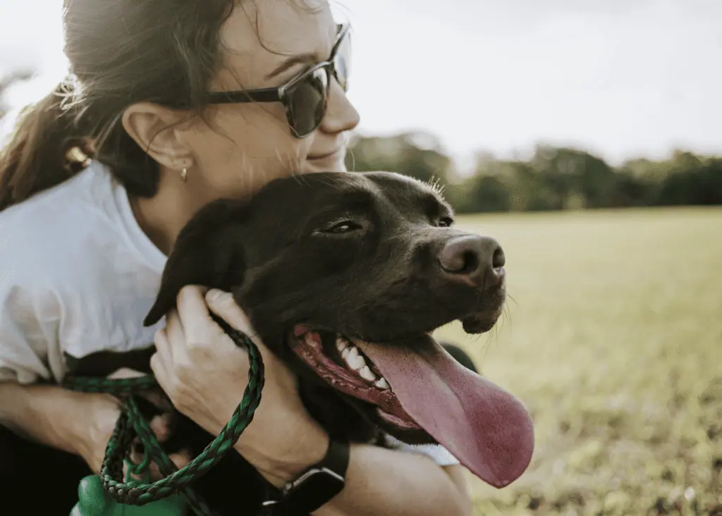 dog and owner from unsplash